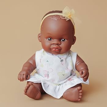 Miniland Doll 21cm African - Girl - Clothed - My Friends & Me