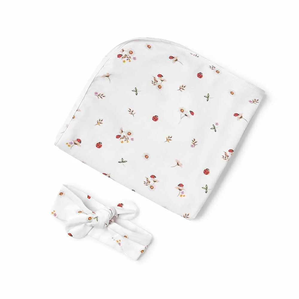 Baby Jersey Wrap Set - Ladybug