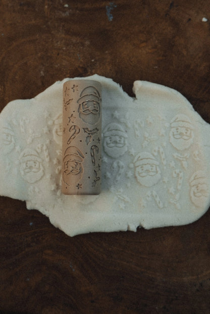 Pattern Play Dough Roller - Santa Christmas