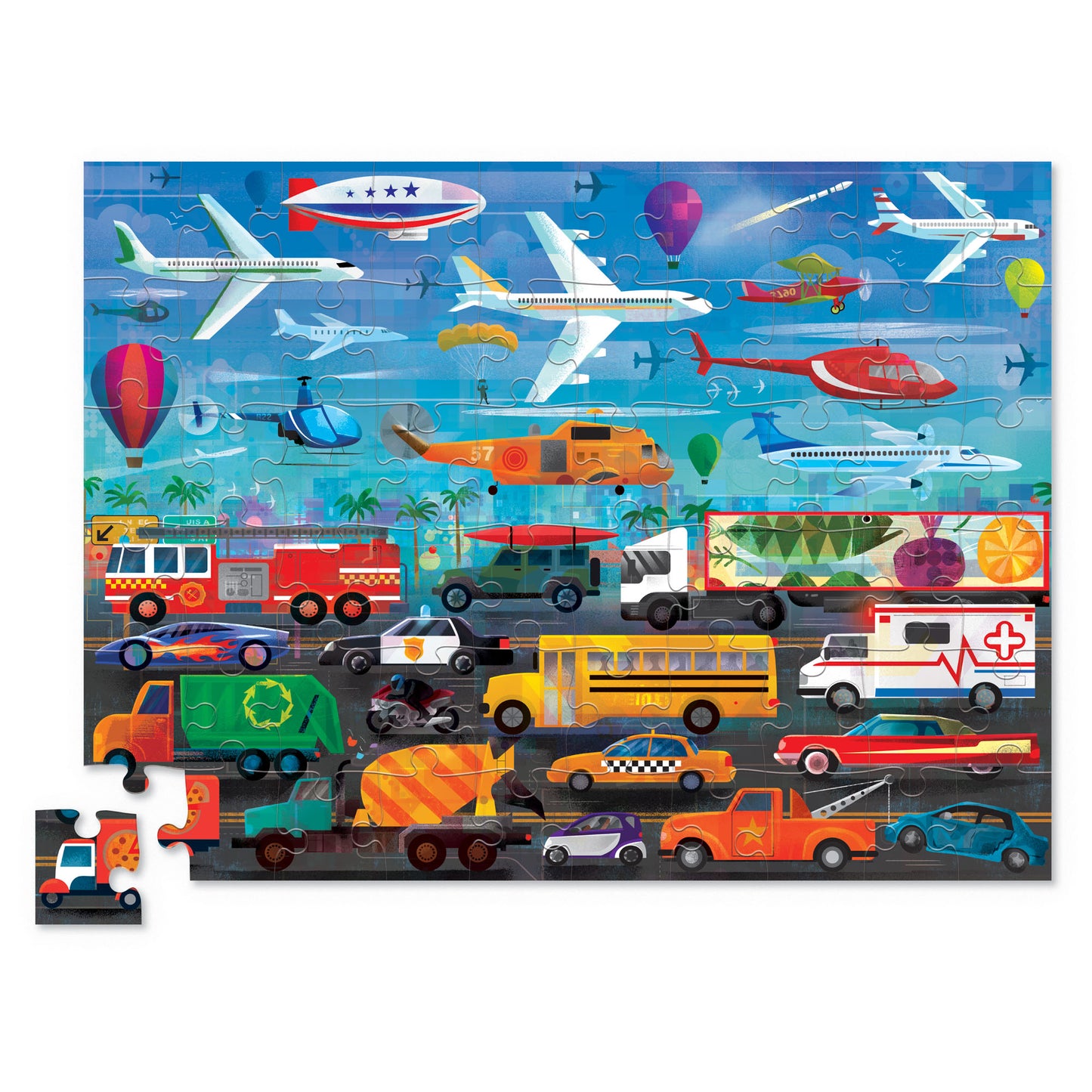 Above & Below Puzzle 60 pc - Things That Go