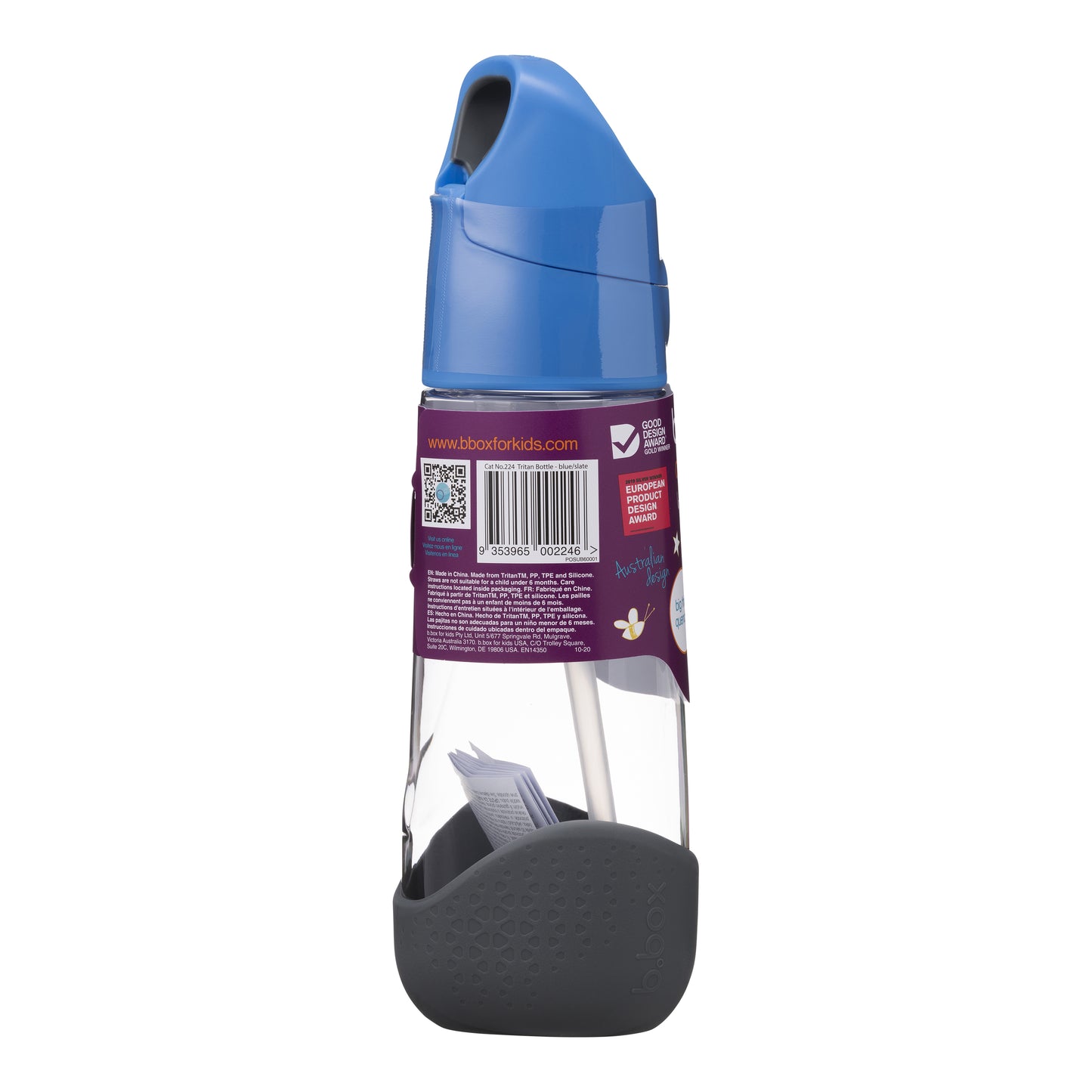 Tritan Drink Bottle - 600mls - Blue Slate