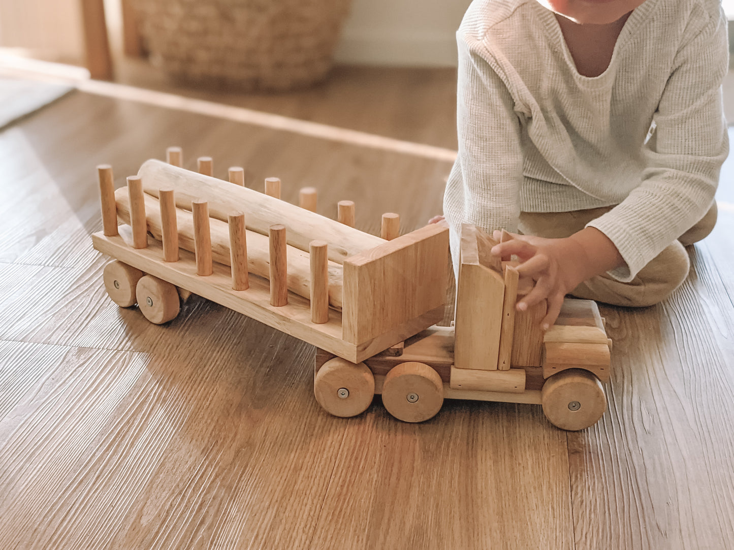 Large Wooden Log Truck