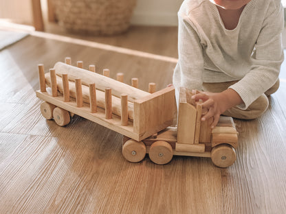 Large Wooden Log Truck