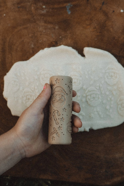 Pattern Play Dough Roller - Santa Christmas