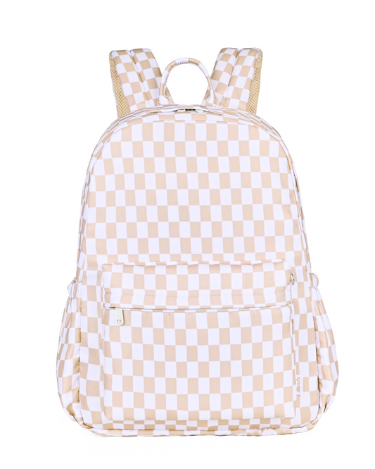 Caramel Check Junior Kindy/School Backpack - Extra Deep