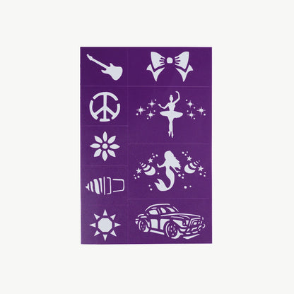 Reusable Adhesive Face Paint & Makeup Stencils - Purple