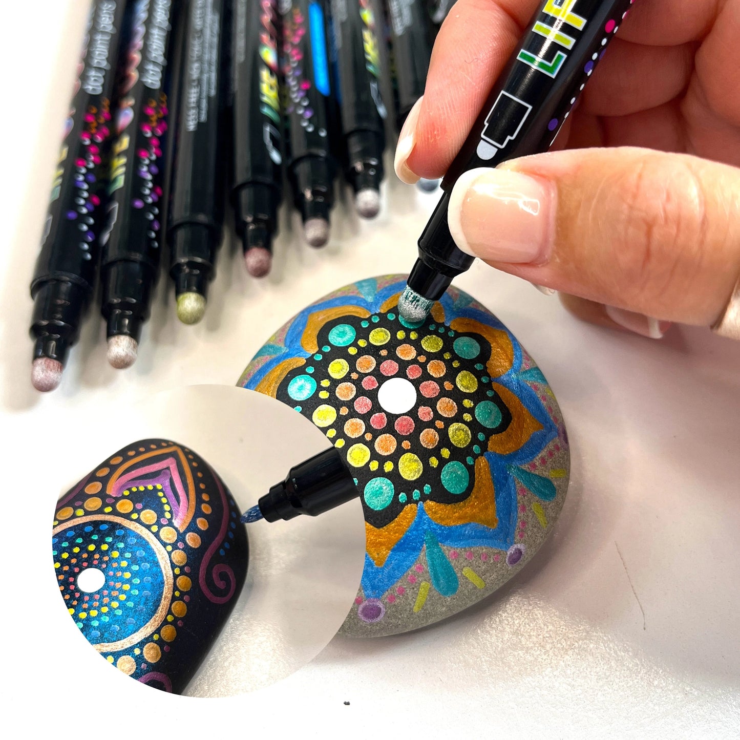 Dot Markers Acrylic Paint Pens - Set of 12 - Metallic