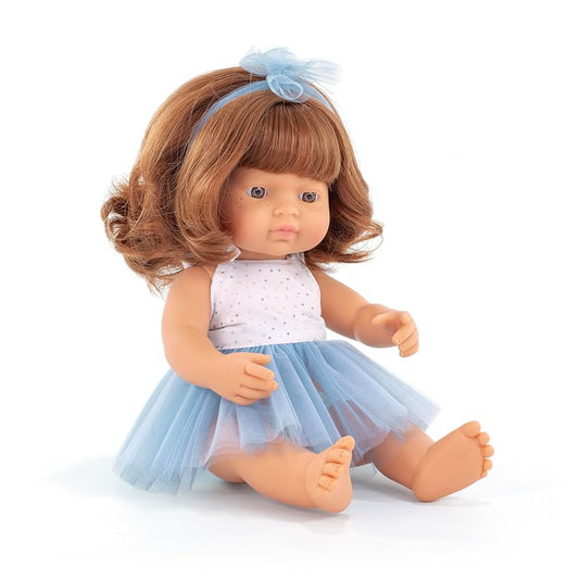 Miniland Doll 38cm Caucasian Red Hair - Girl - Clothed - My Friends & Me