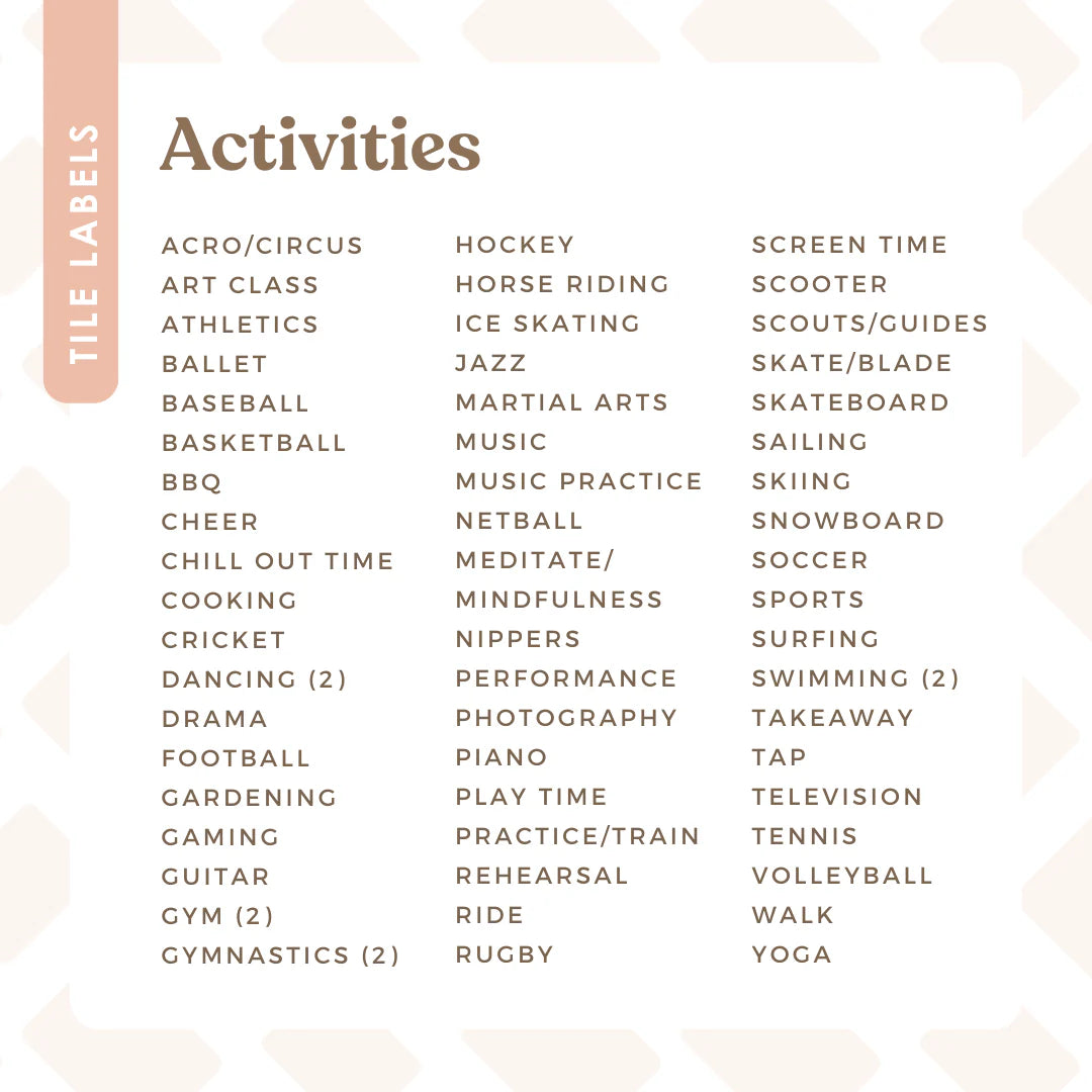 Tile Labels - Activities Pack