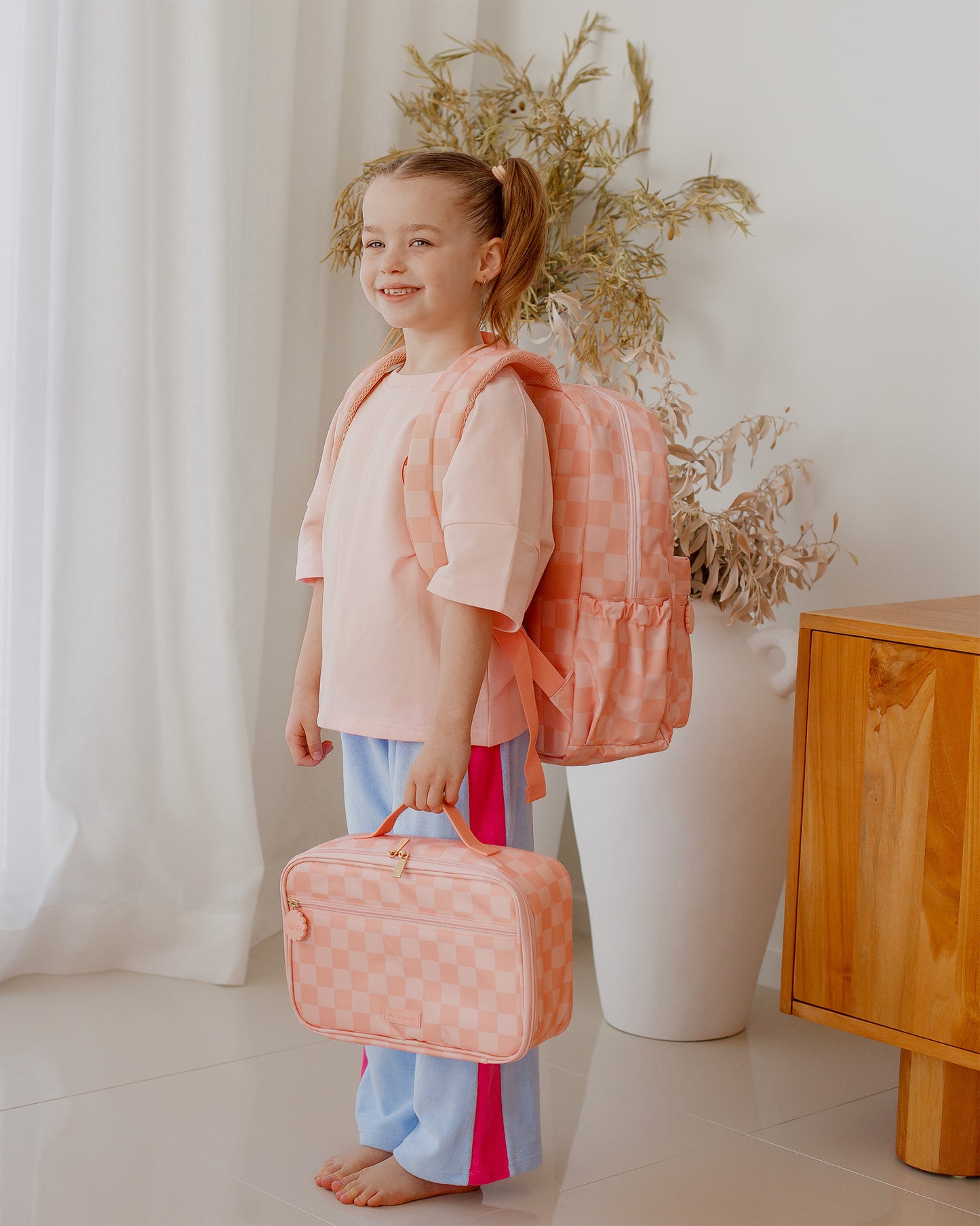 PRE ORDER - Backpack - Peach Check