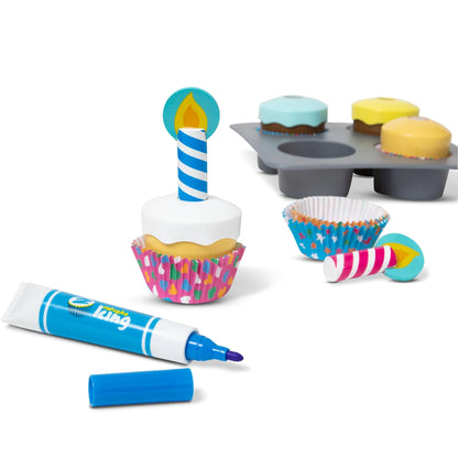 Wooden Bake and Decorate Cupcake Set