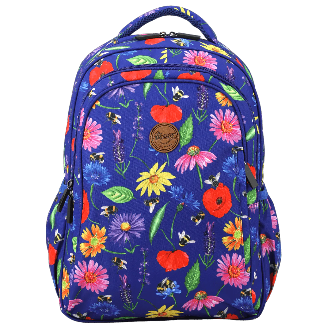 Midsize Kids Backpack - Bees and Wildflowers