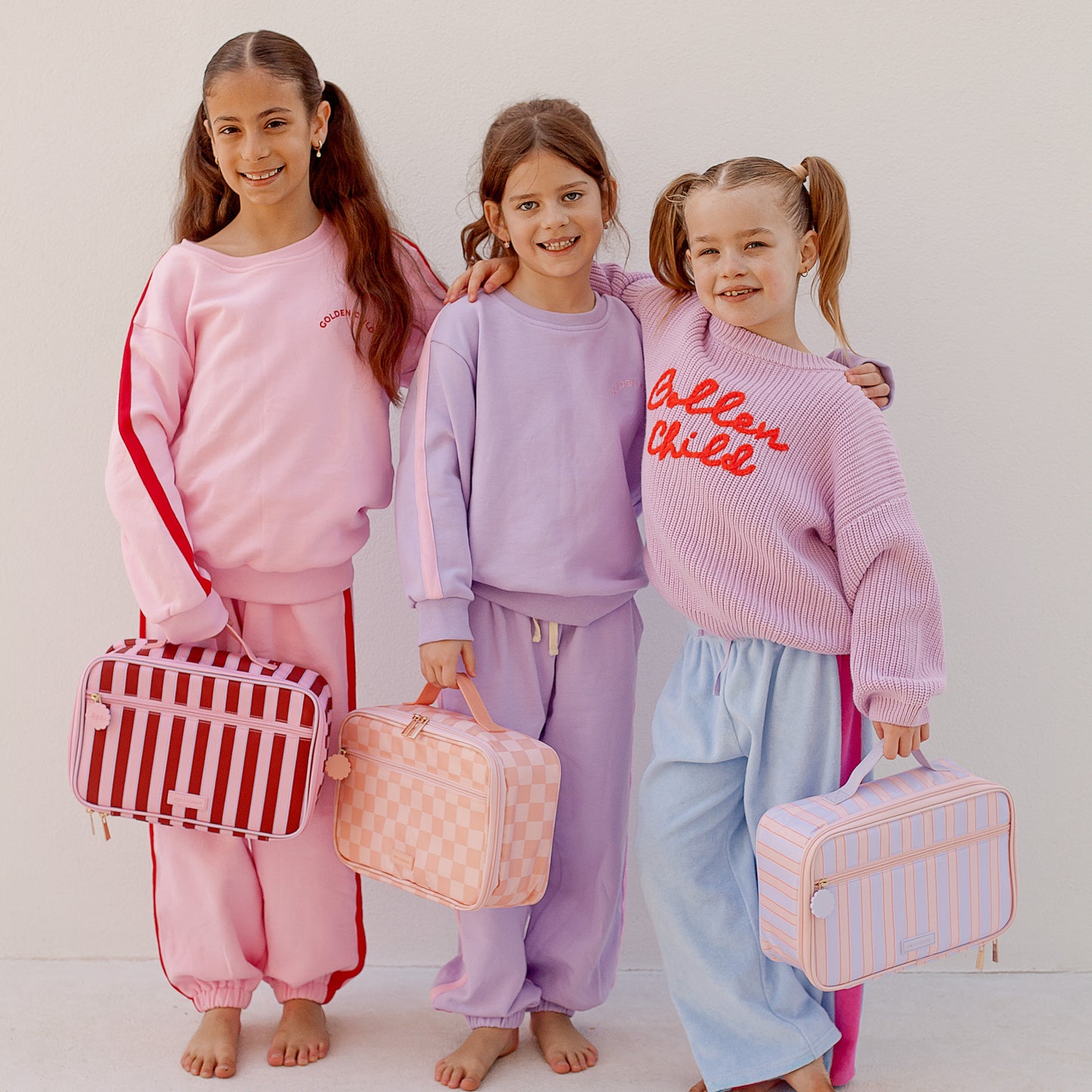 Large Lunch Bag - Peach Check