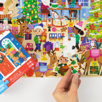 Flat House Puzzle 50 pc - Santa's Workshop