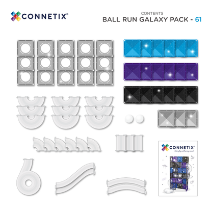 COMING SOON - Connetix Magnetic Tiles - Ball Run Galaxy Pack 61 pc