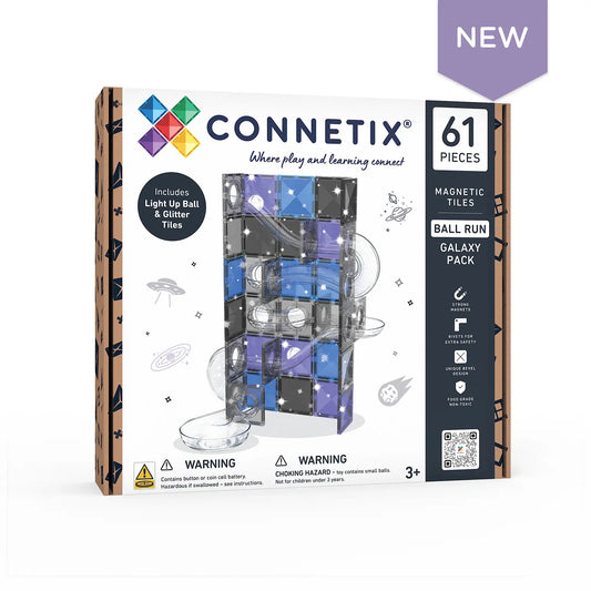 COMING SOON - Connetix Magnetic Tiles - Ball Run Galaxy Pack 61 pc