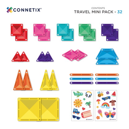 COMING SOON - Connetix Magnetic Tiles - 32 pc Mini Travel Pack