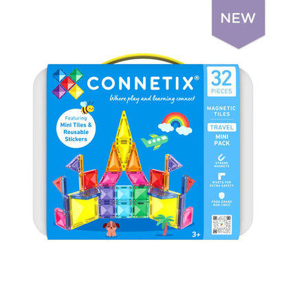 COMING SOON - Connetix Magnetic Tiles - 32 pc Mini Travel Pack