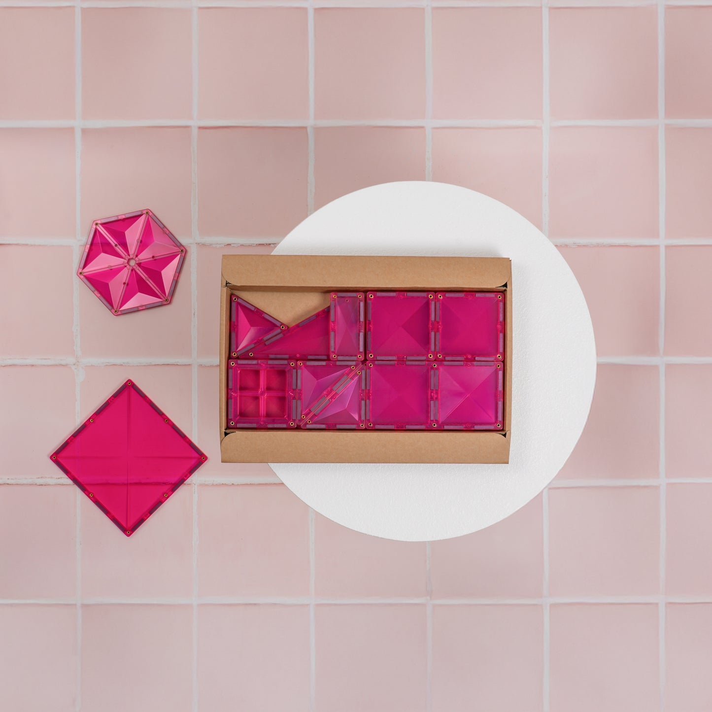 Connetix Magnetic Tiles - 20pc Charity Pack - Pink - NEW!!!