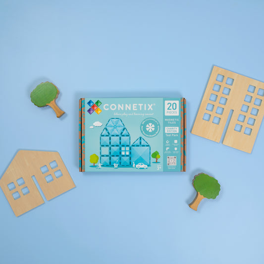 Connetix Magnetic Tiles - 20pc Charity Pack - Teal - NEW!!!