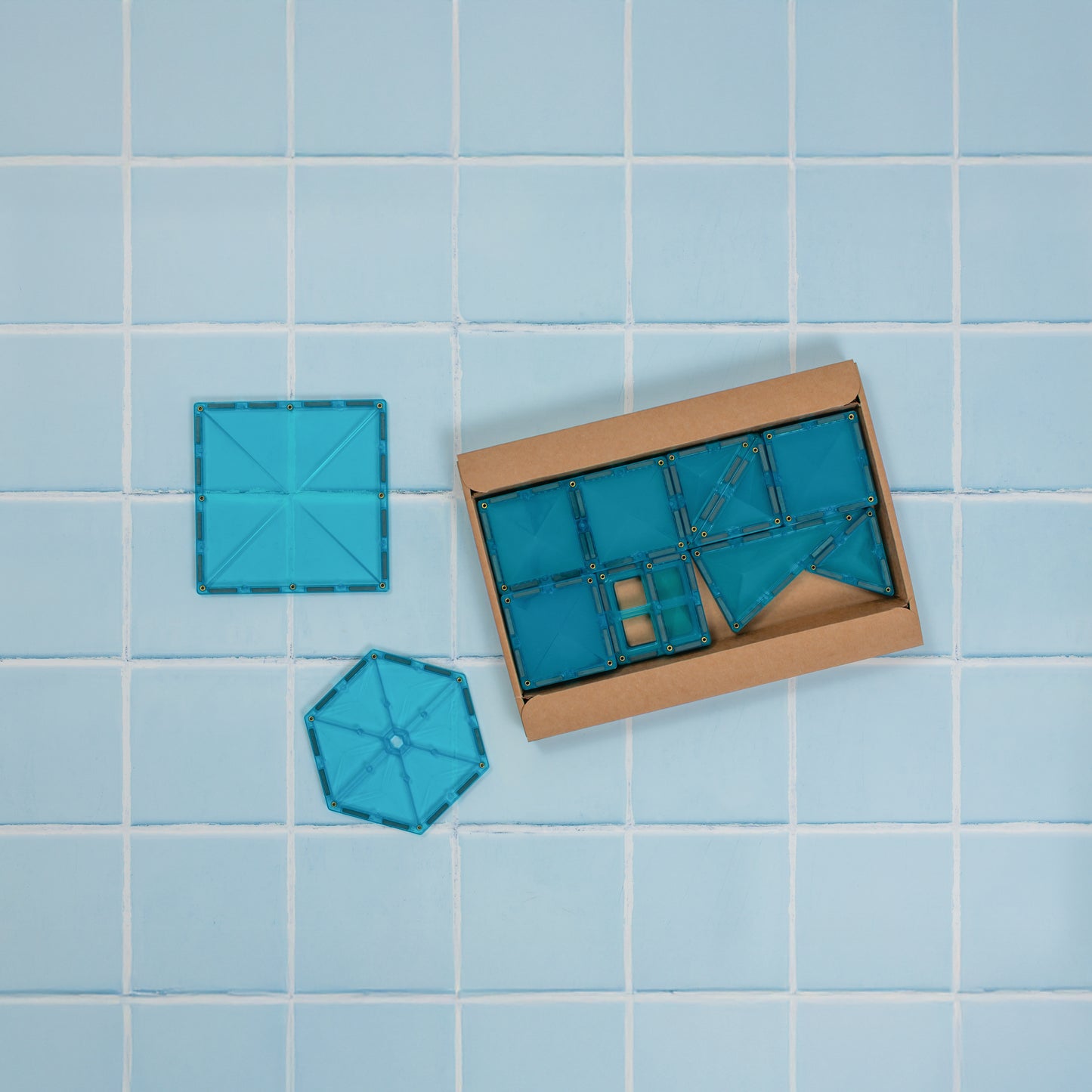 Connetix Magnetic Tiles - 20pc Charity Pack - Teal - NEW!!!