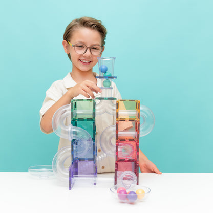 PRE ORDER - Magnetic Tiles - 114 pc Pastel Ball Run Pack - REFRESHED