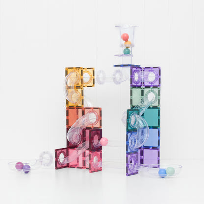 PRE ORDER - Magnetic Tiles - 114 pc Pastel Ball Run Pack - REFRESHED