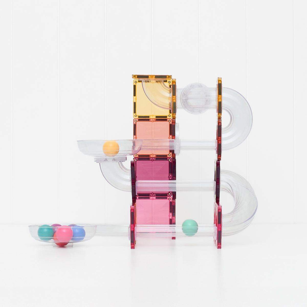 PRE ORDER - Magnetic Tiles - 114 pc Pastel Ball Run Pack - REFRESHED