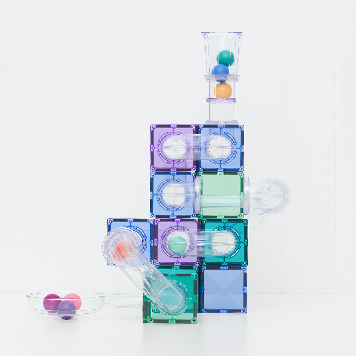 PRE ORDER - Magnetic Tiles - 114 pc Pastel Ball Run Pack - REFRESHED