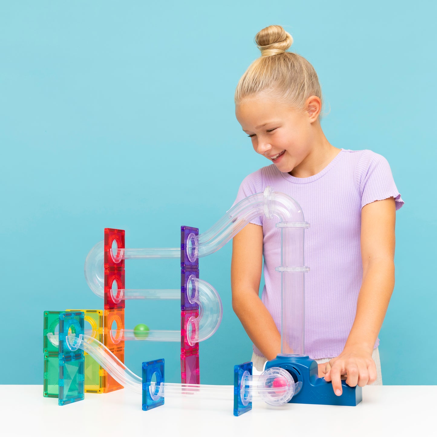 Connetix Magnetic Tiles - Ball Run Launcher Pack 47 pc