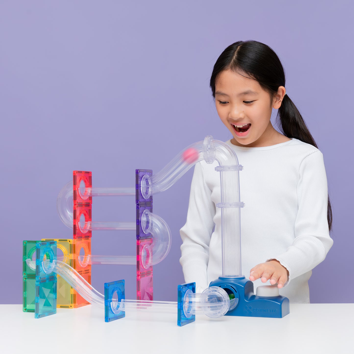 Connetix Magnetic Tiles - Ball Run Launcher Pack 47 pc