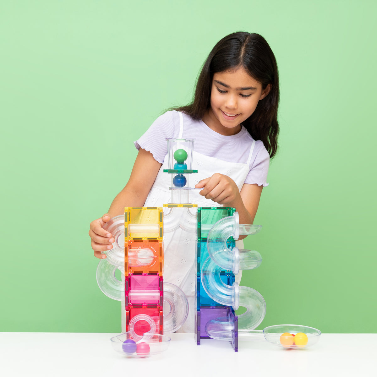 COMING SOON - Magnetic Tiles - 114 pc Bright Ball Run Pack - REFRESHED