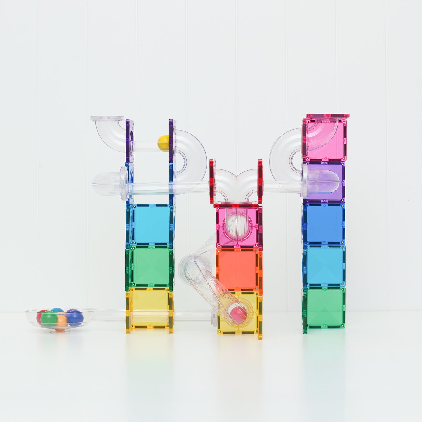 COMING SOON - Magnetic Tiles - 114 pc Bright Ball Run Pack - REFRESHED