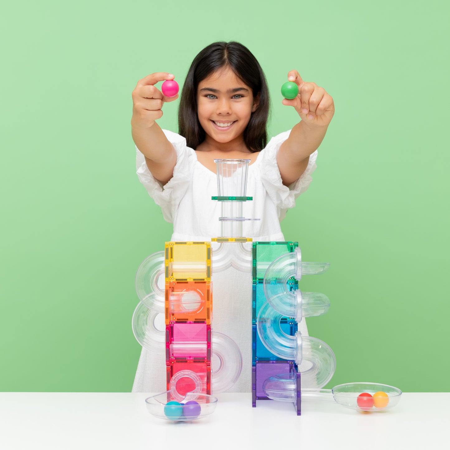 COMING SOON - Magnetic Tiles - 114 pc Bright Ball Run Pack - REFRESHED