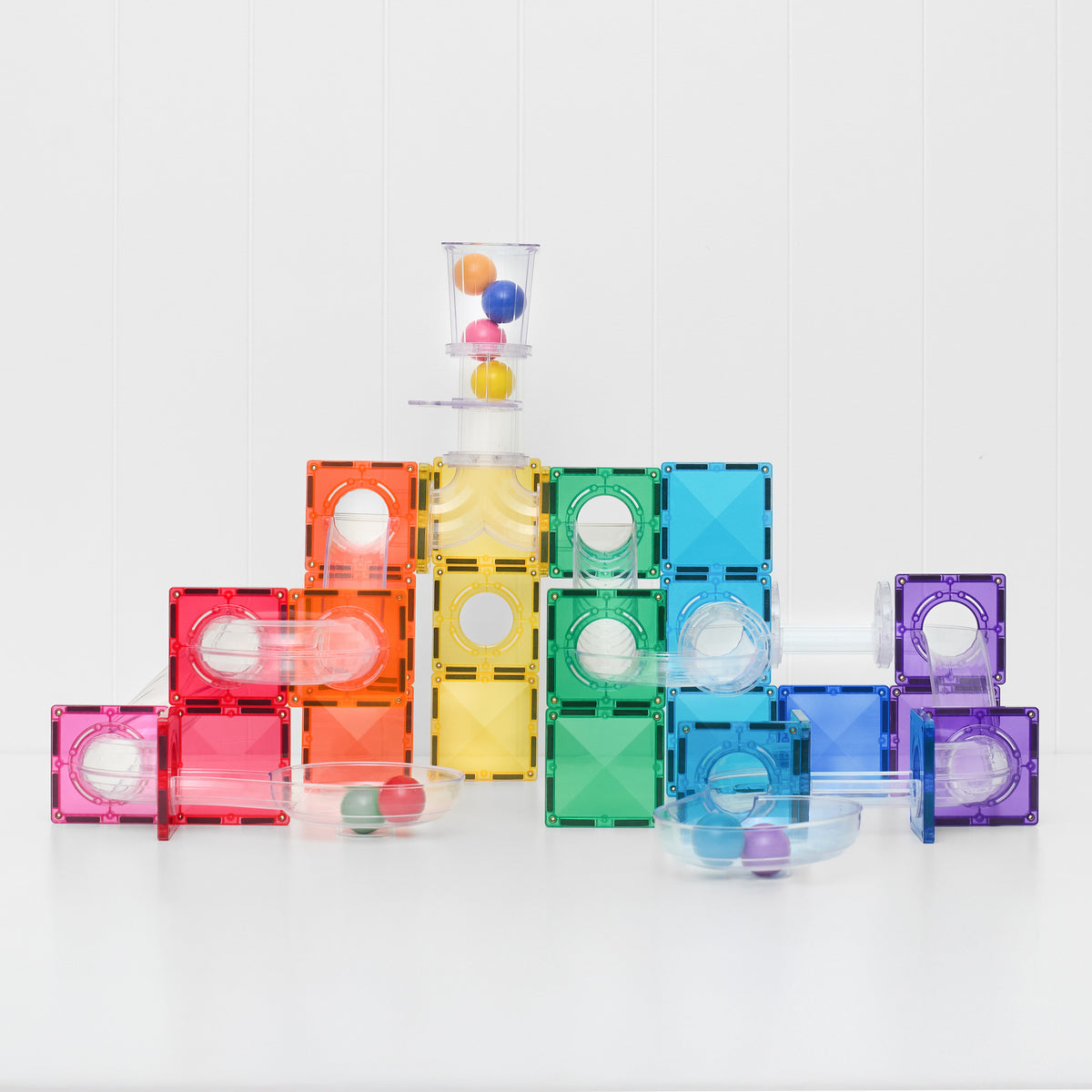 COMING SOON - Magnetic Tiles - 114 pc Bright Ball Run Pack - REFRESHED