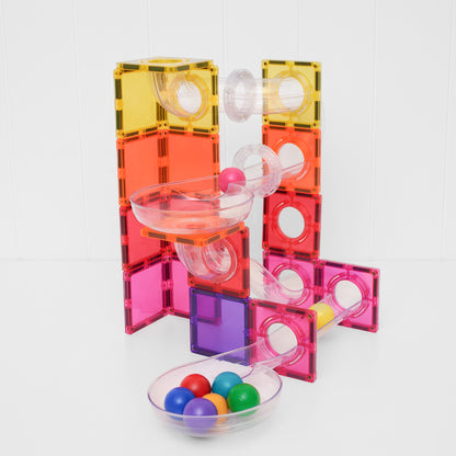 COMING SOON - Magnetic Tiles - 114 pc Bright Ball Run Pack - REFRESHED