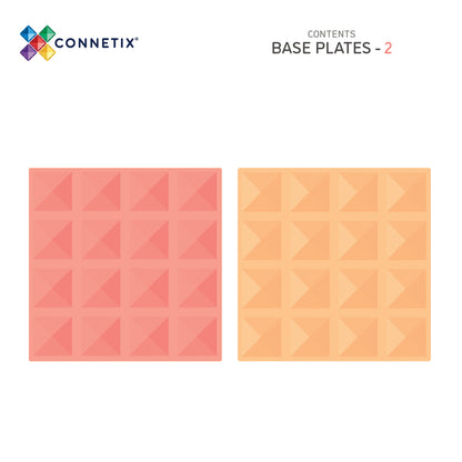 Magnetic Tiles - 2 pc Pastel Lemon & Peach Base Plates
