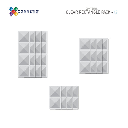 Magnetic Tiles - 12 pc Clear Rectangle Pack