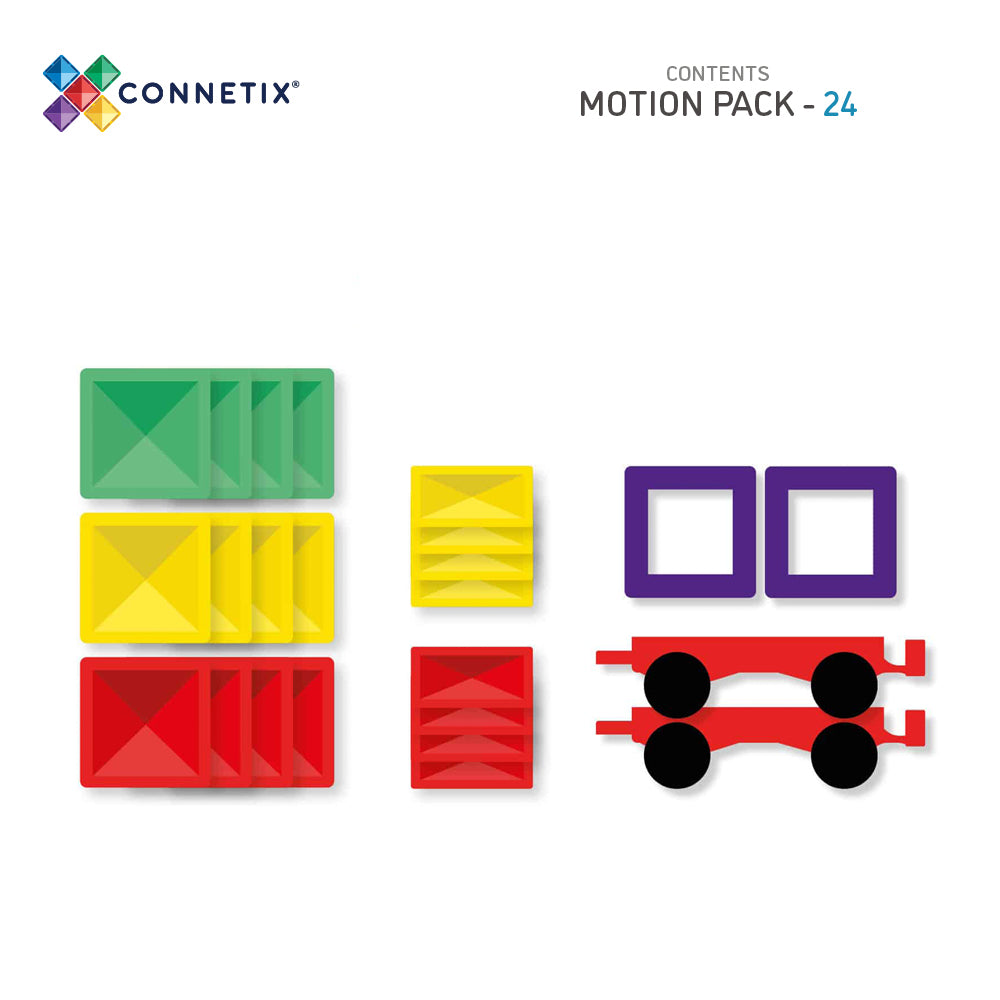 Magnetic Tiles - 24 pc Rainbow Motion Pack