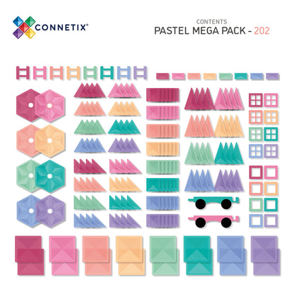 Magnetic Tiles - 202 pc Pastel Mega Pack