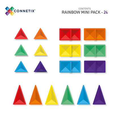 Magnetic Tiles - 24 pc Rainbow Mini Pack