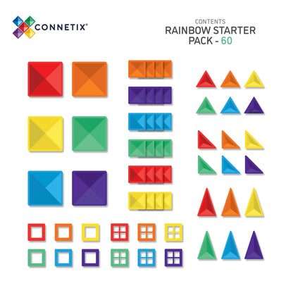 Magnetic Tiles - 60 pc Rainbow Starter Pack