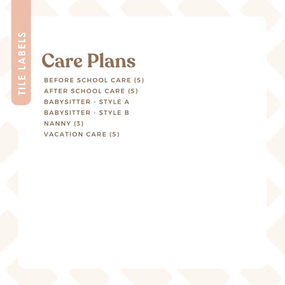 Tile Labels - Care Plans