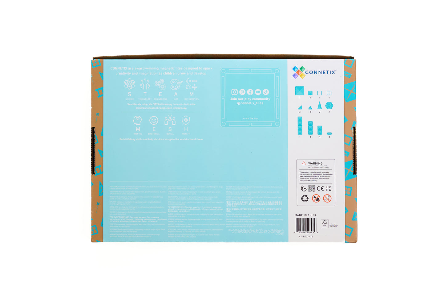 Connetix Magnetic Tiles - 20pc Charity Pack - Teal - NEW!!!