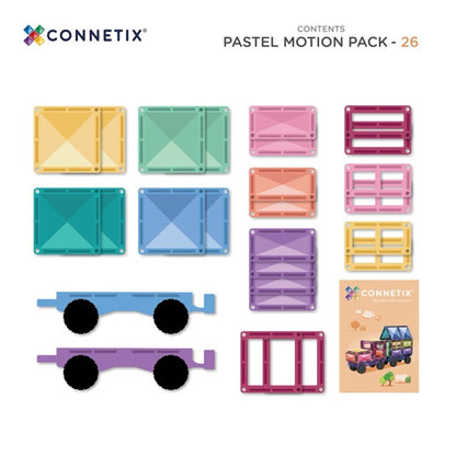 Magnetic Tiles - 26 pc Pastel Motion Pack NEW