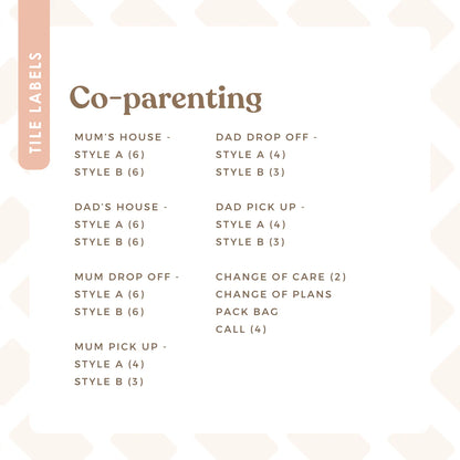 Tile Labels - Co-Parenting Pack