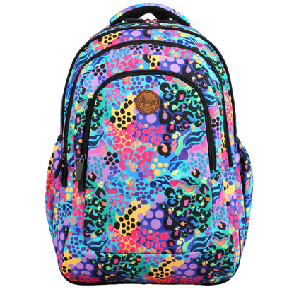 Large School Backpack - Electric Leopard