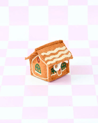 Felt Gingerbread House - Green Windows