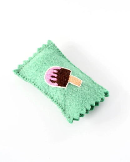 Felt Chocolate Ice Cream Popsicle Toy with Wrapper