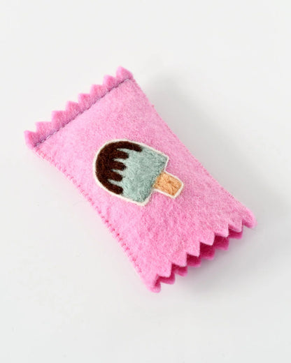 Felt Mint Ice Cream Popsicle Toy with Wrapper